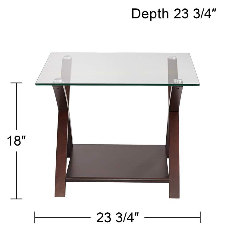 Image 7 Ashton Espresso Wood and Glass Top End Table more views