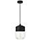 Ashwell 1 Lt Black Pendant With Clear Glass