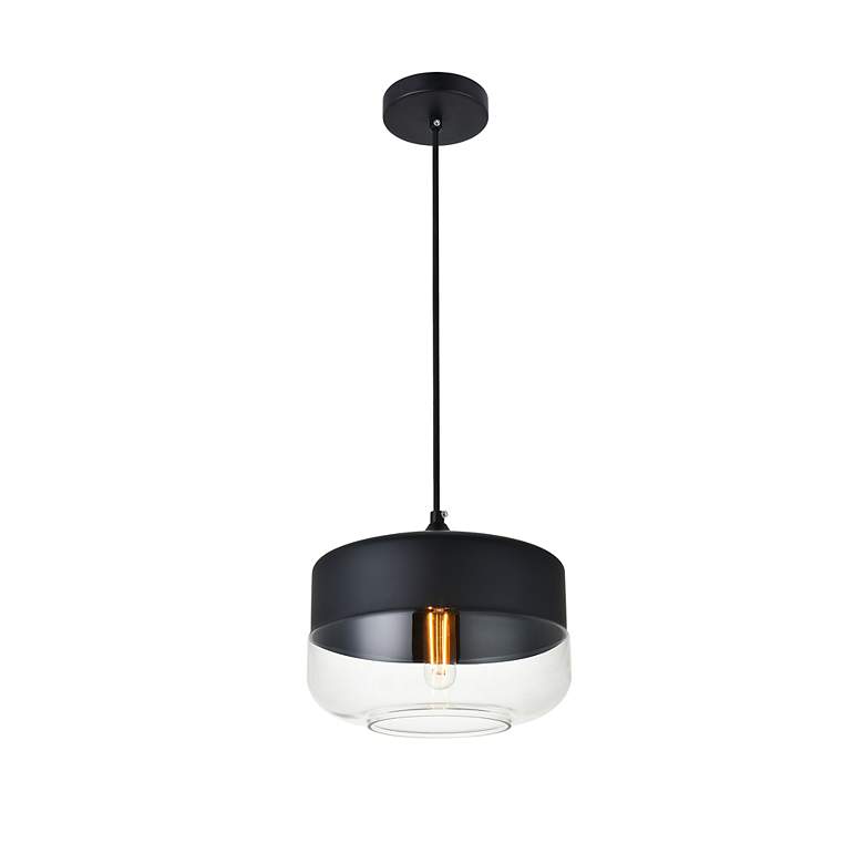 Image 4 Ashwell 1 Lt Black Pendant With Clear Glass more views