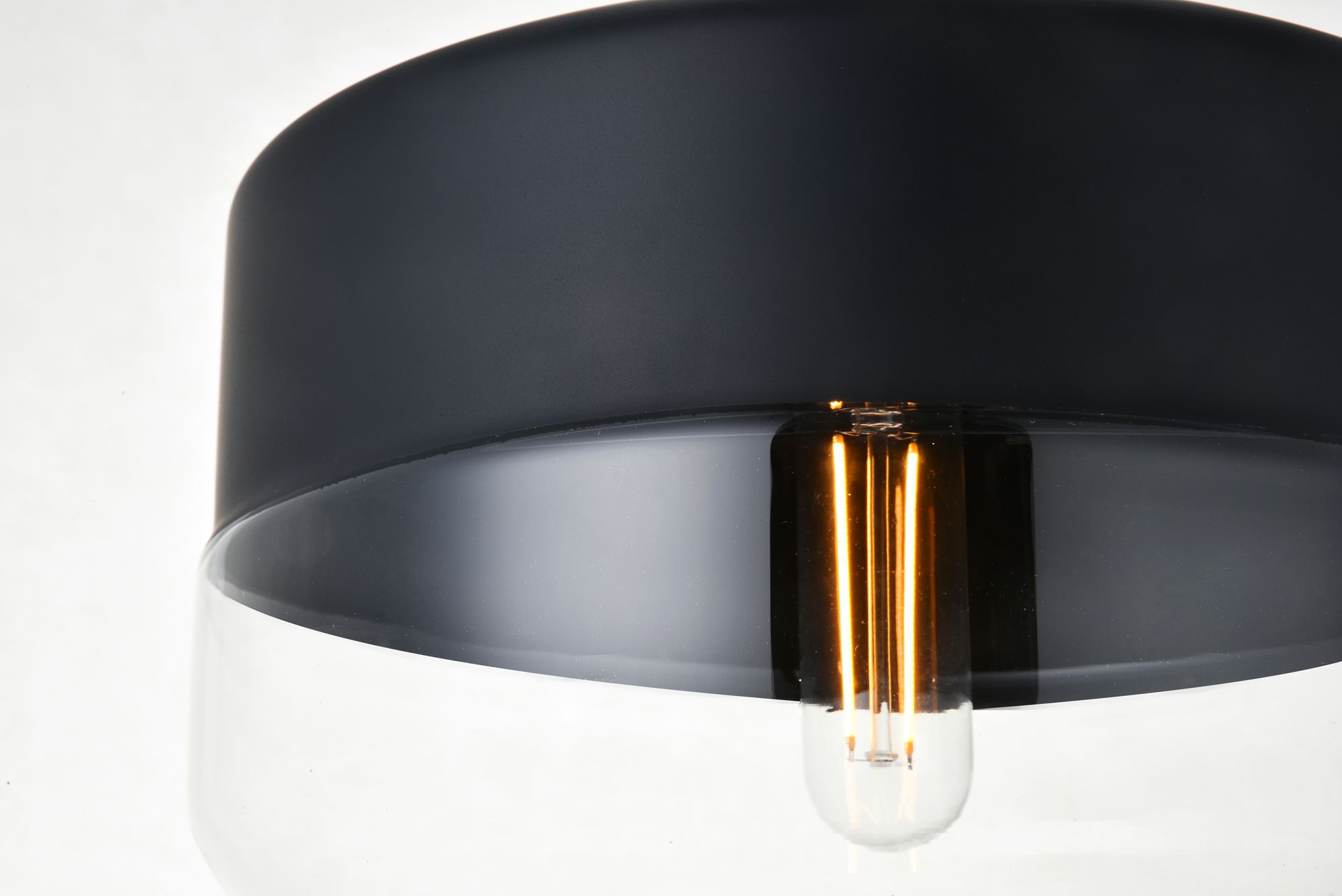 Ashwell 1 Lt Black Pendant With Clear Glass