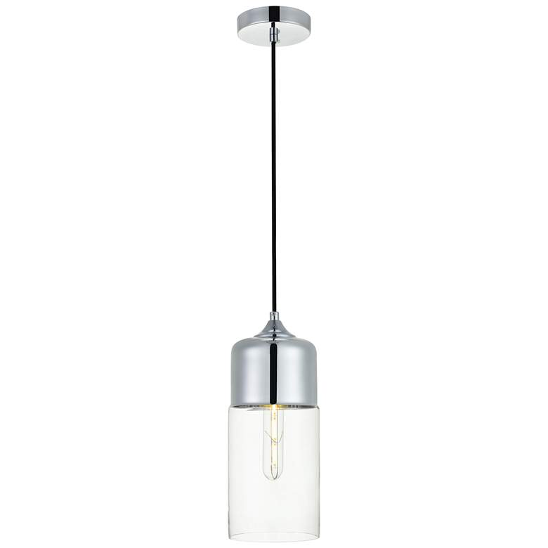Image 1 Ashwell 1 Lt Chrome Pendant With Clear Glass