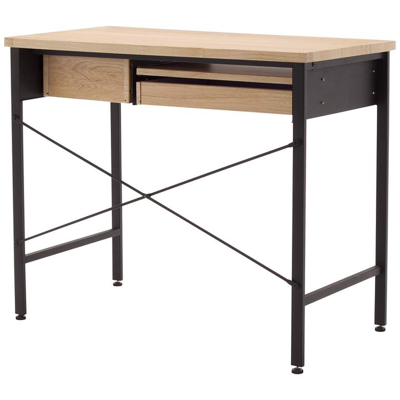 Image 7 Ashwood 35 1/4" Wide Graphite 2-Drawer Compact Desk more views