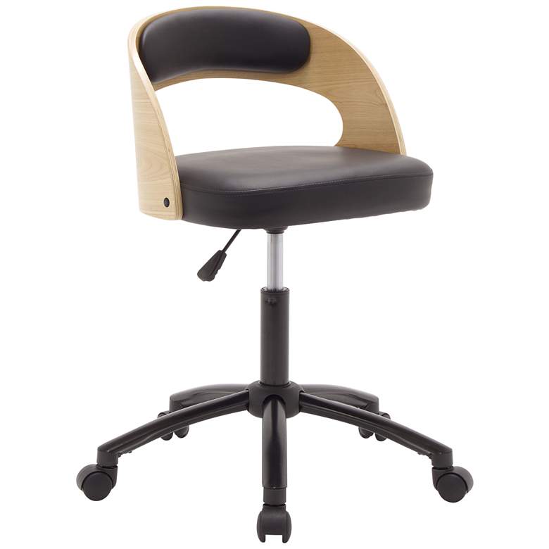 Image 2 Ashwood and Black Adjustable Swivel Office Task Chair