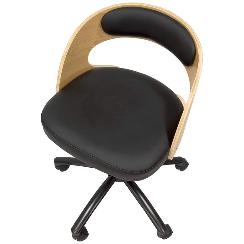 Image 3 Ashwood and Black Adjustable Swivel Office Task Chair more views