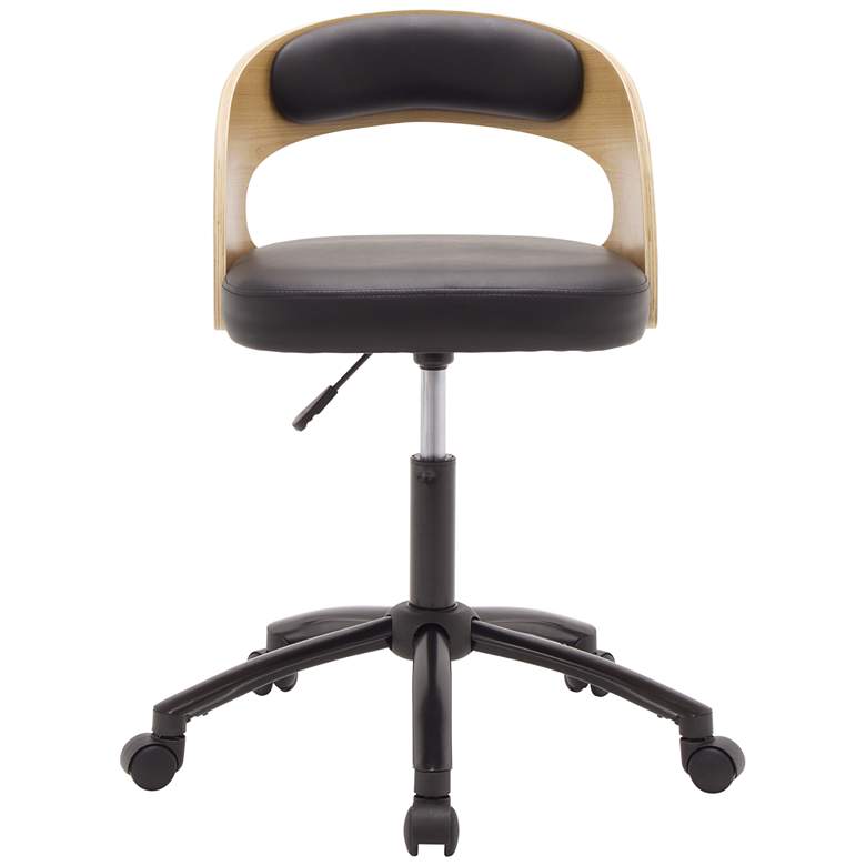 Image 4 Ashwood and Black Adjustable Swivel Office Task Chair more views