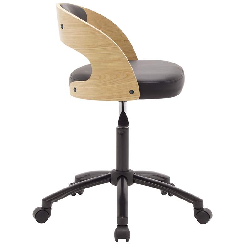 Image 5 Ashwood and Black Adjustable Swivel Office Task Chair more views