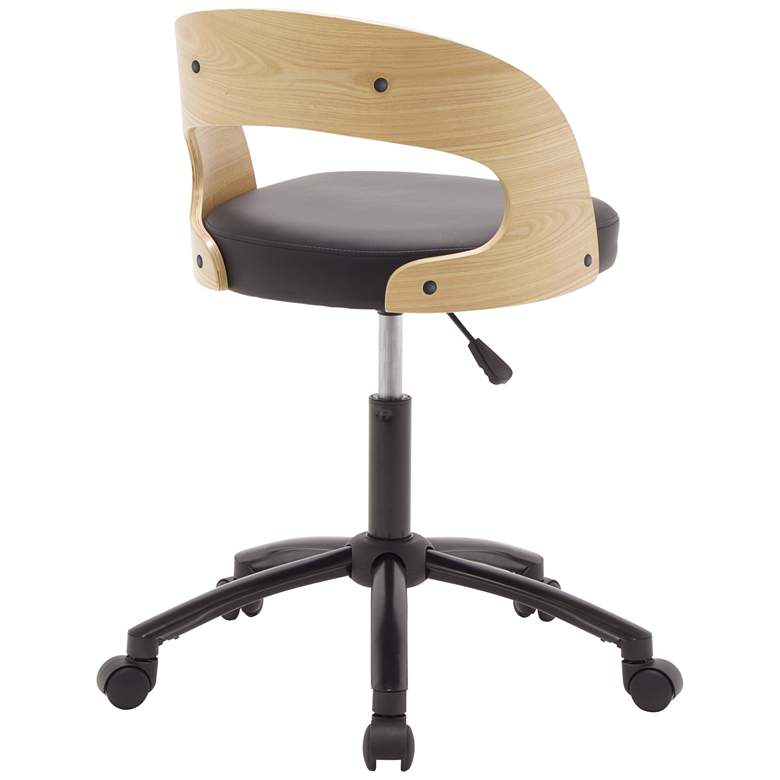 Image 6 Ashwood and Black Adjustable Swivel Office Task Chair more views