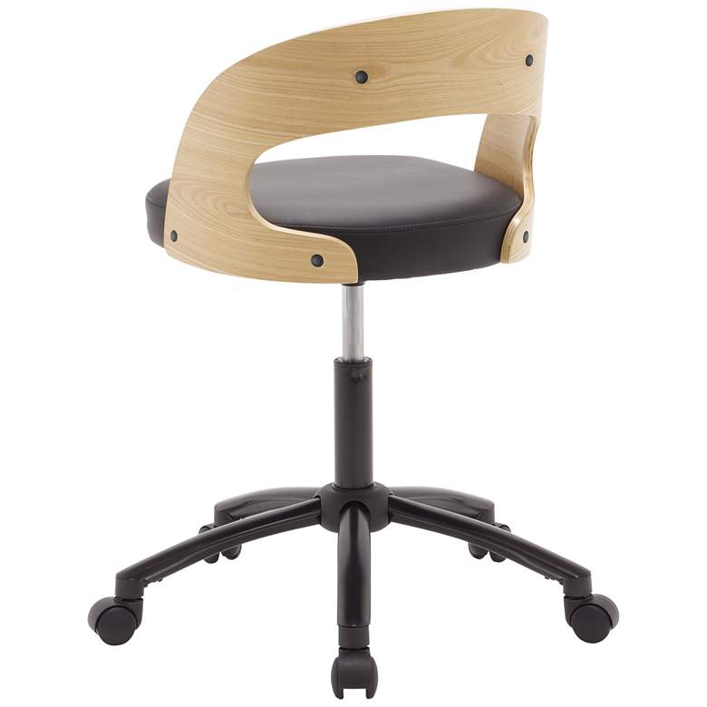 Image 7 Ashwood and Black Adjustable Swivel Office Task Chair more views