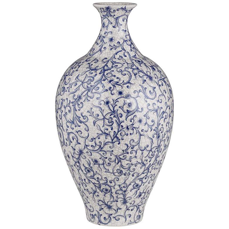 Asian Floral Ceramic Vase