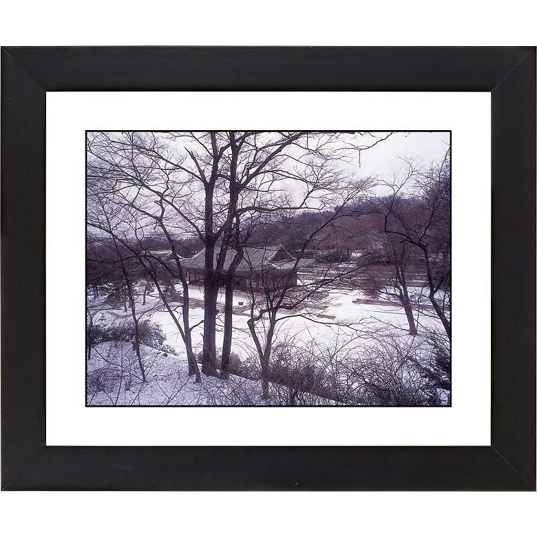 Image 1 Asian House In Winter Black Frame 23 1/4 inch Wide Wall Art