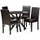 Asli Espresso Brown Faux Leather and Wood 5-Piece Dining Set