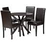 2_Asli Espresso Brown Faux Leather and Wood 5-Piece Dining Set