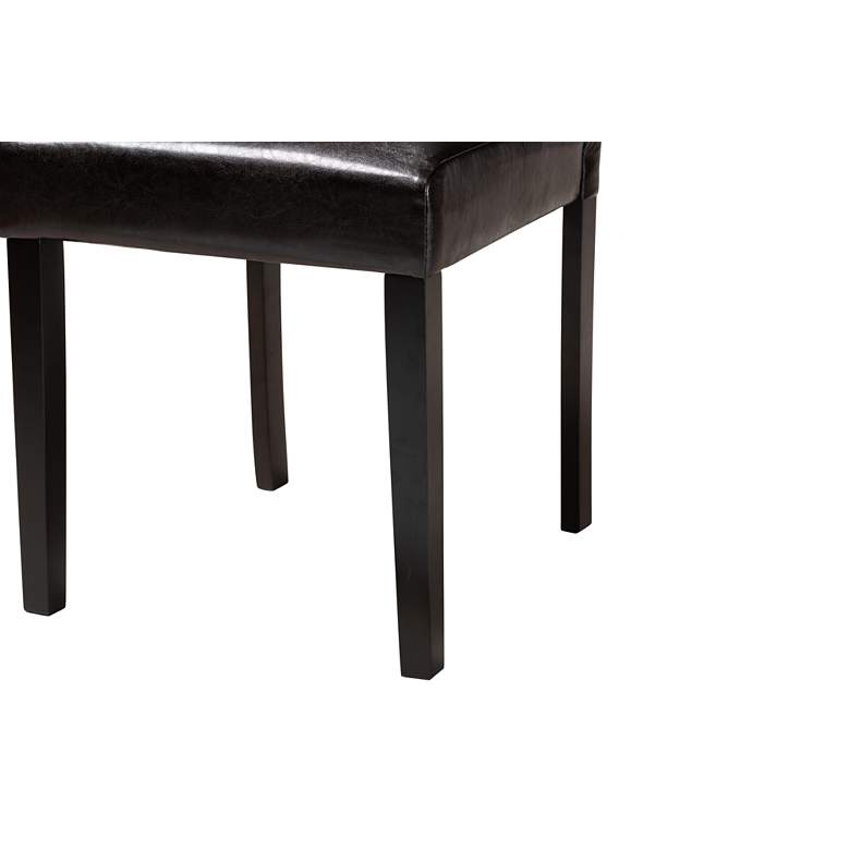 Image 7 Asli Espresso Brown Faux Leather and Wood 7-Piece Dining Set more views