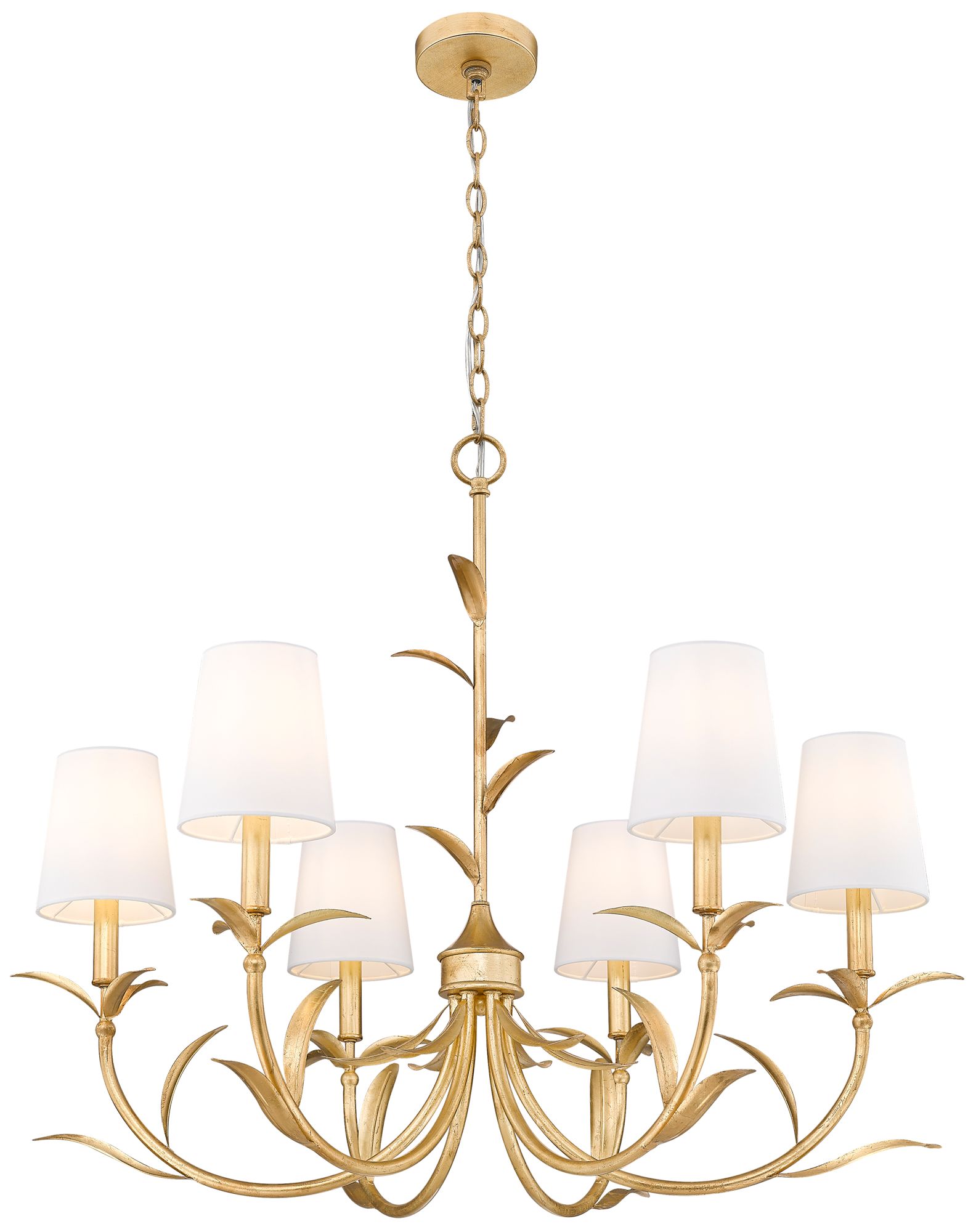 Image 5 Aslin by Z-Lite 31 inch Gold Leaf 6 Light Chandelier more views