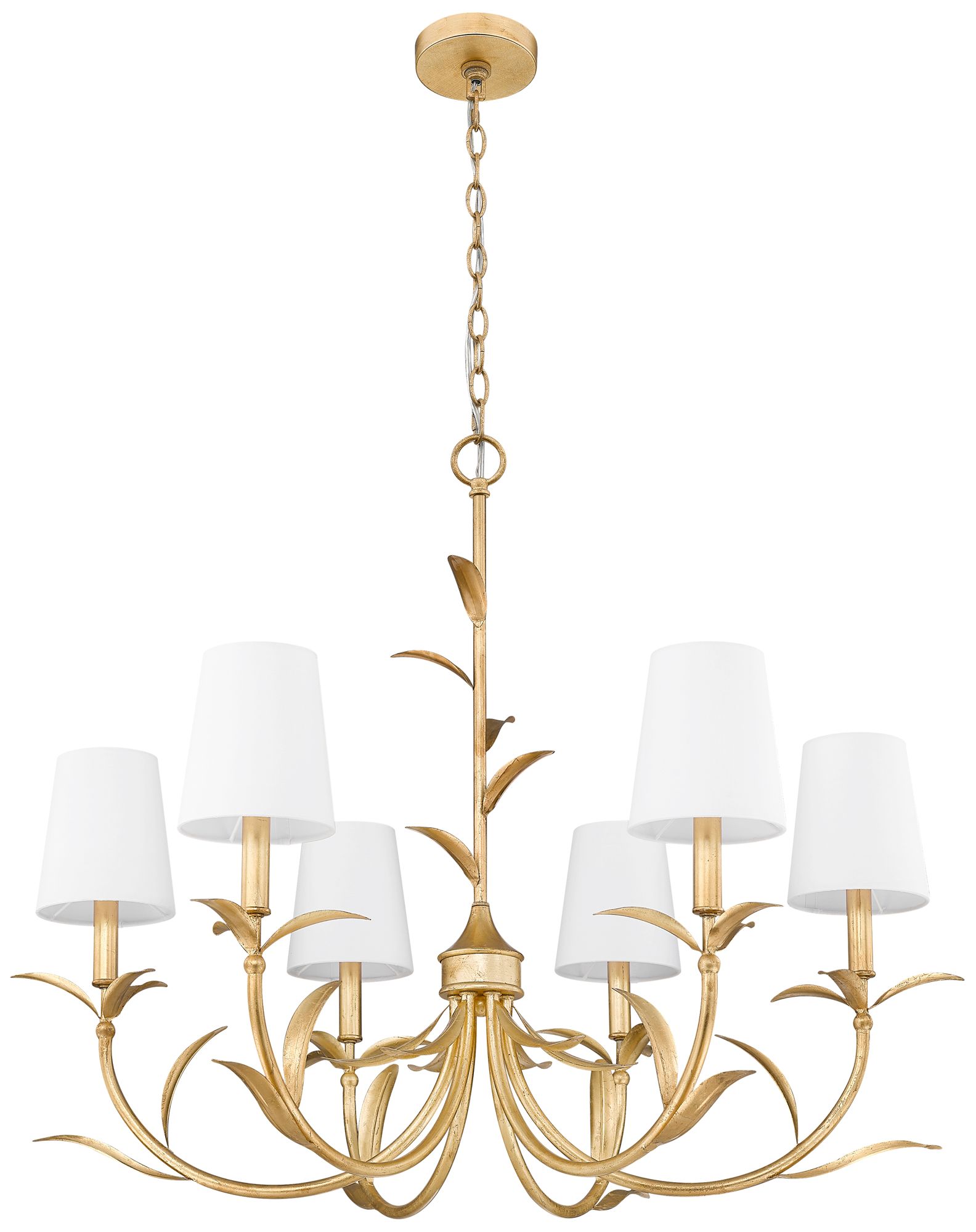 Image 7 Aslin by Z-Lite 31 inch Gold Leaf 6 Light Chandelier more views