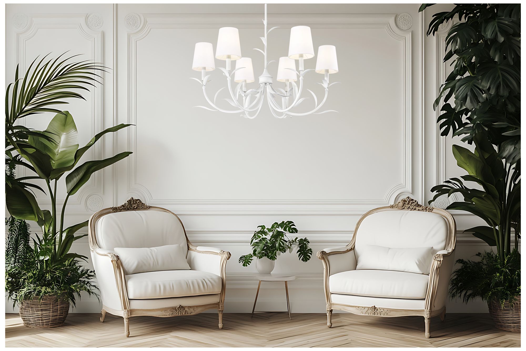 Image 2 Aslin by Z-Lite 31 inch Textured White 6 Light Chandelier more views