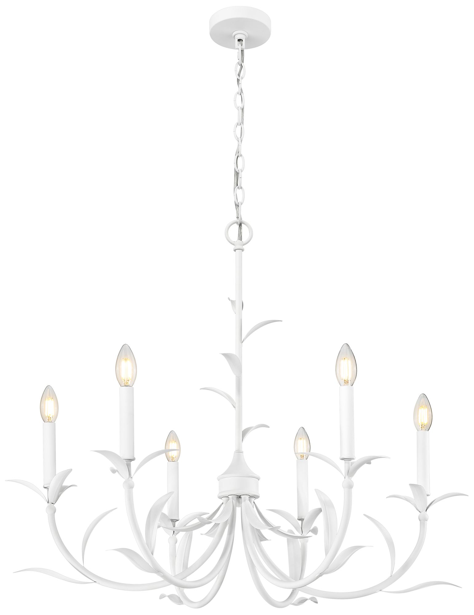 Image 4 Aslin by Z-Lite 31 inch Textured White 6 Light Chandelier more views