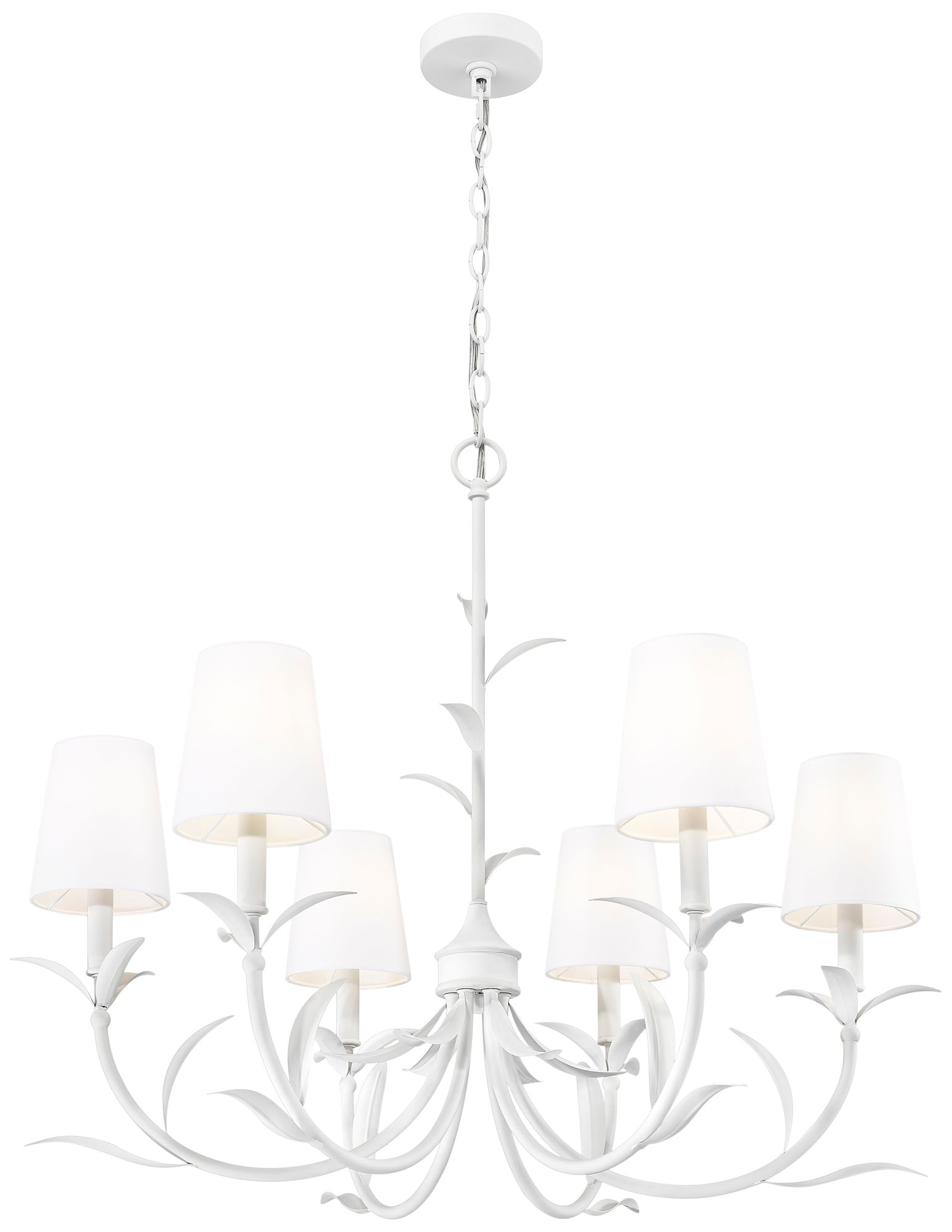 Image 5 Aslin by Z-Lite 31 inch Textured White 6 Light Chandelier more views