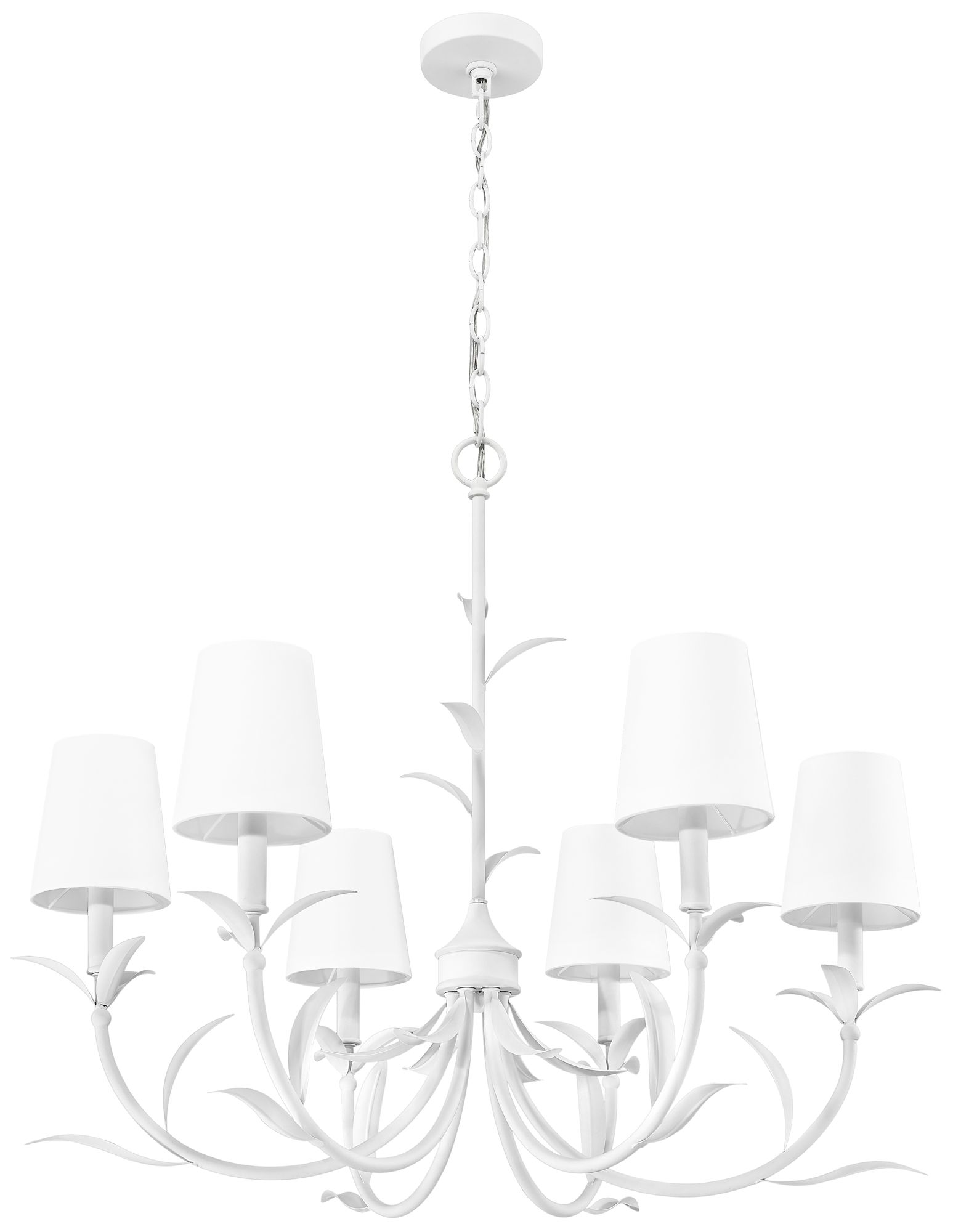 Image 7 Aslin by Z-Lite 31 inch Textured White 6 Light Chandelier more views