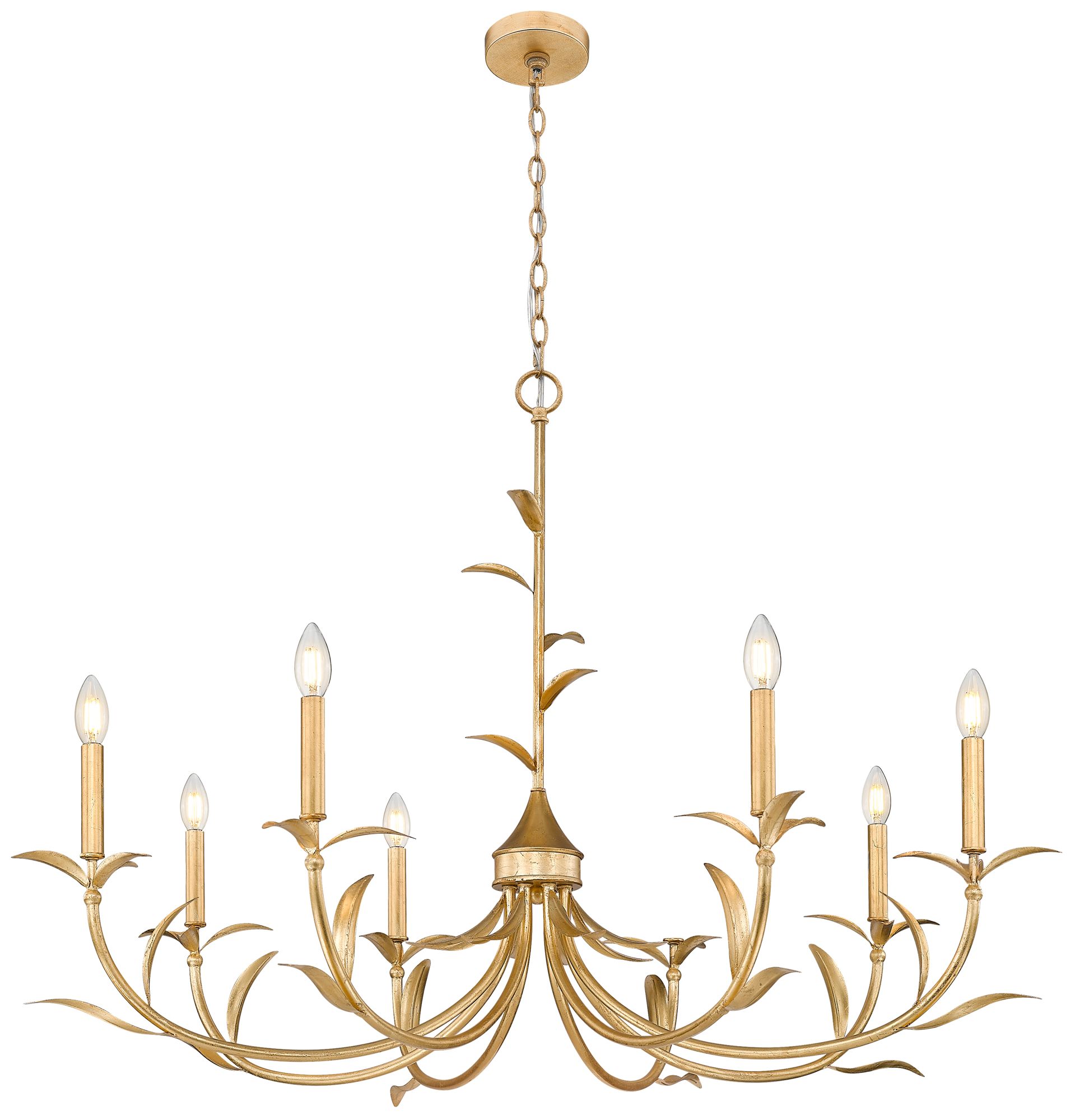 Image 4 Aslin by Z-Lite 42 inch Gold Leaf 8 Light Chandelier more views