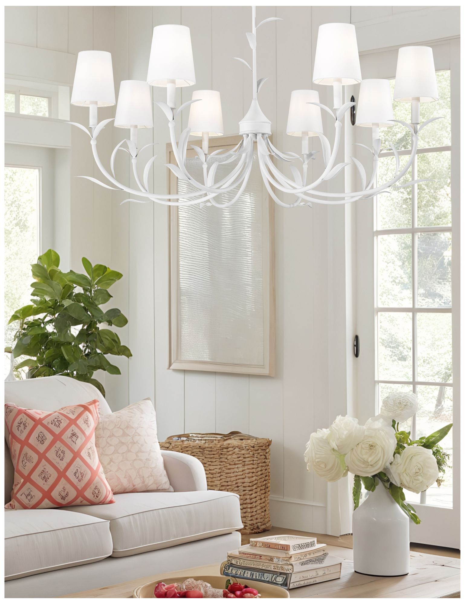 Image 2 Aslin by Z-Lite 42 inch Textured White 8 Light Chandelier more views