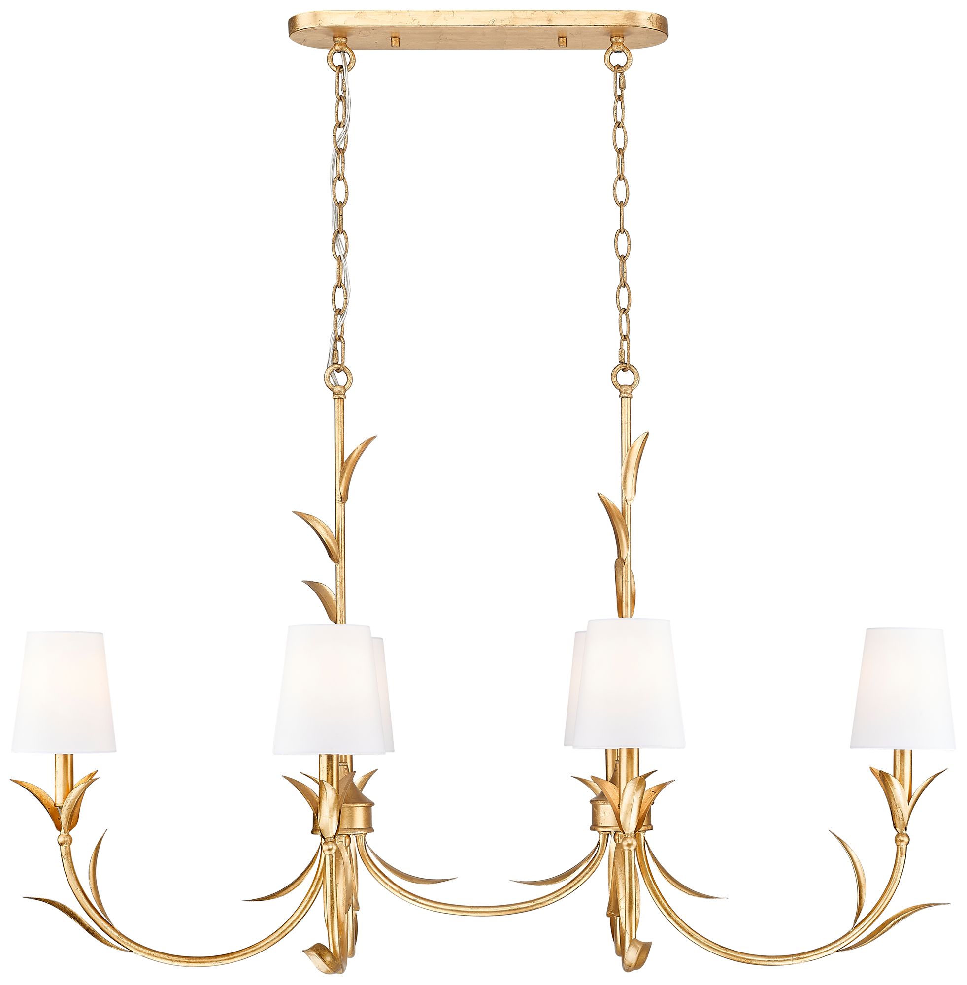 Image 5 Aslin by Z-Lite 44 inch Gold Leaf 6 Light Linear Chandelier more views
