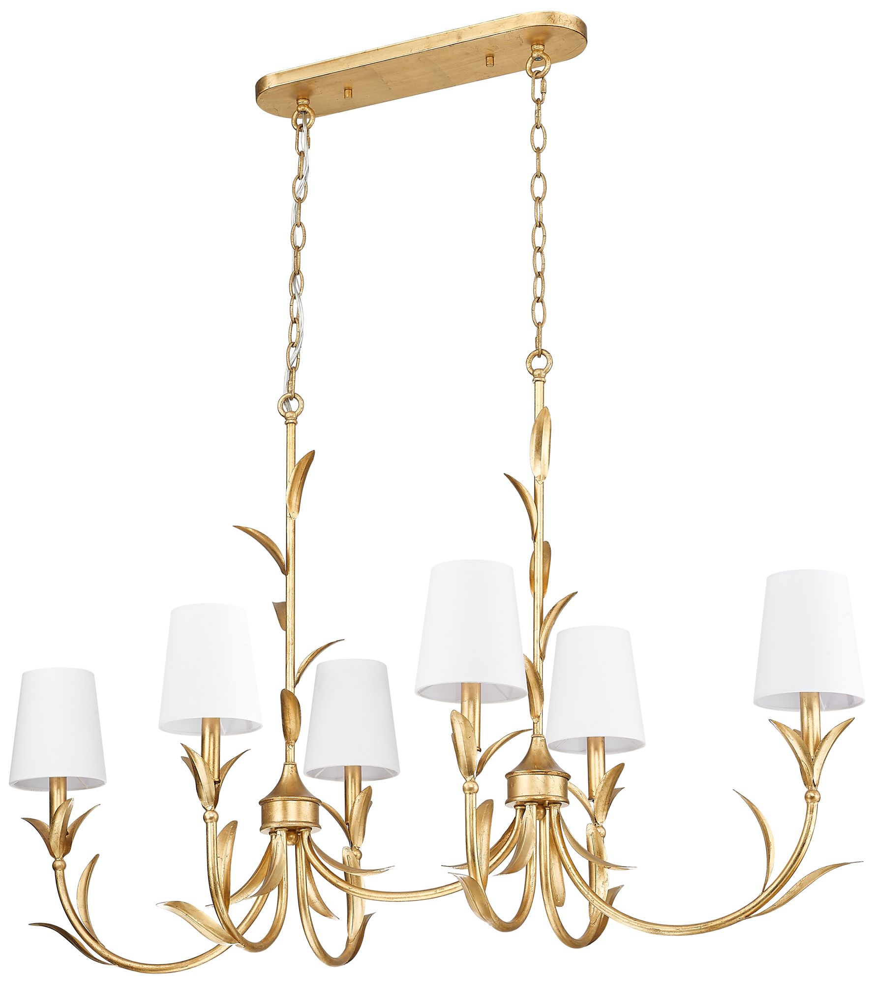 Image 7 Aslin by Z-Lite 44 inch Gold Leaf 6 Light Linear Chandelier more views