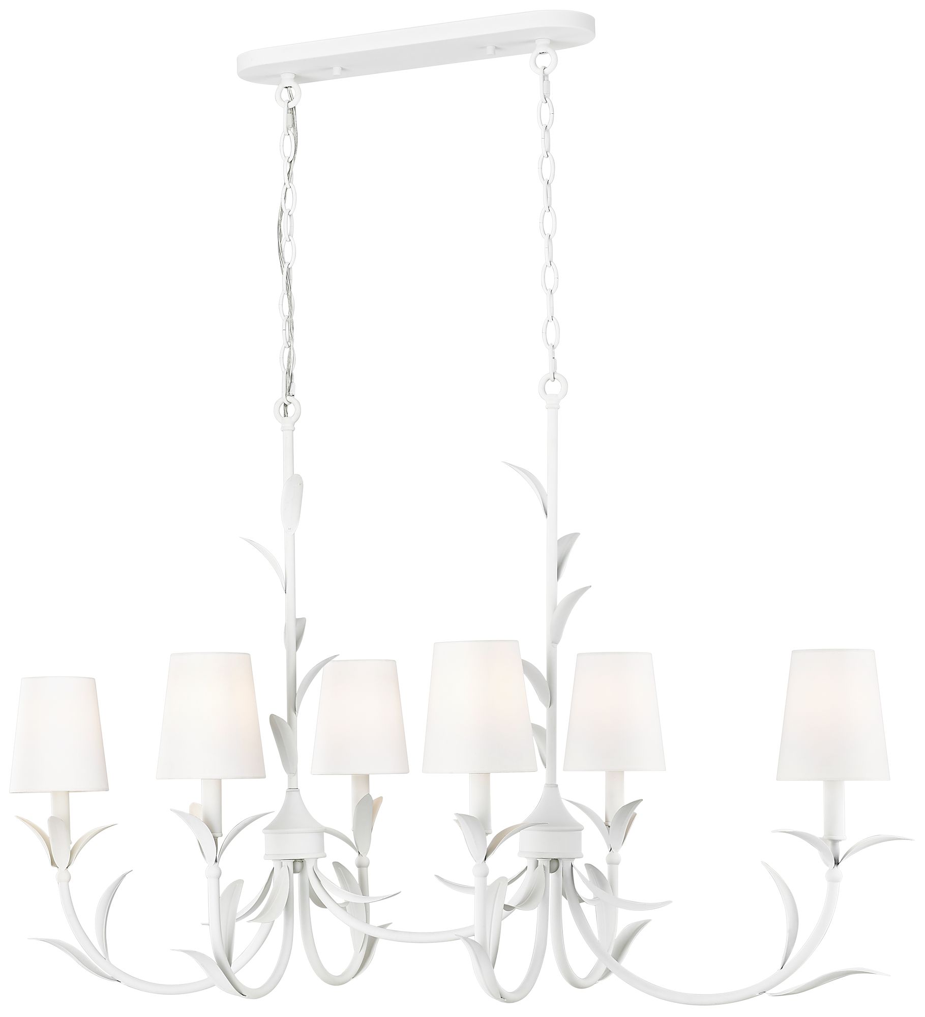 Aslin by Z-Lite 44 inch Textured White 6 Light Linear Chandelier