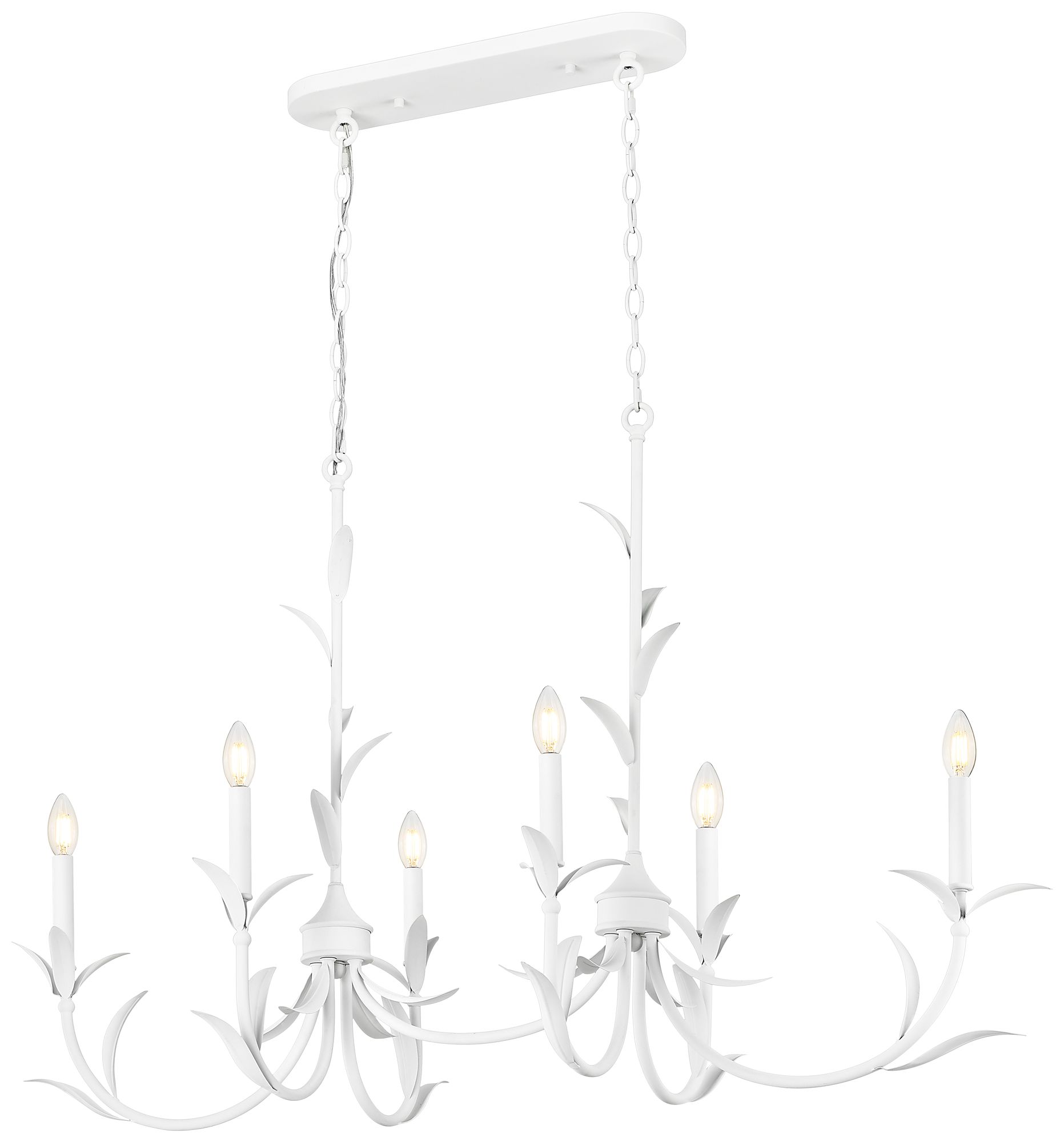 Image 4 Aslin by Z-Lite 44 inch Textured White 6 Light Linear Chandelier more views