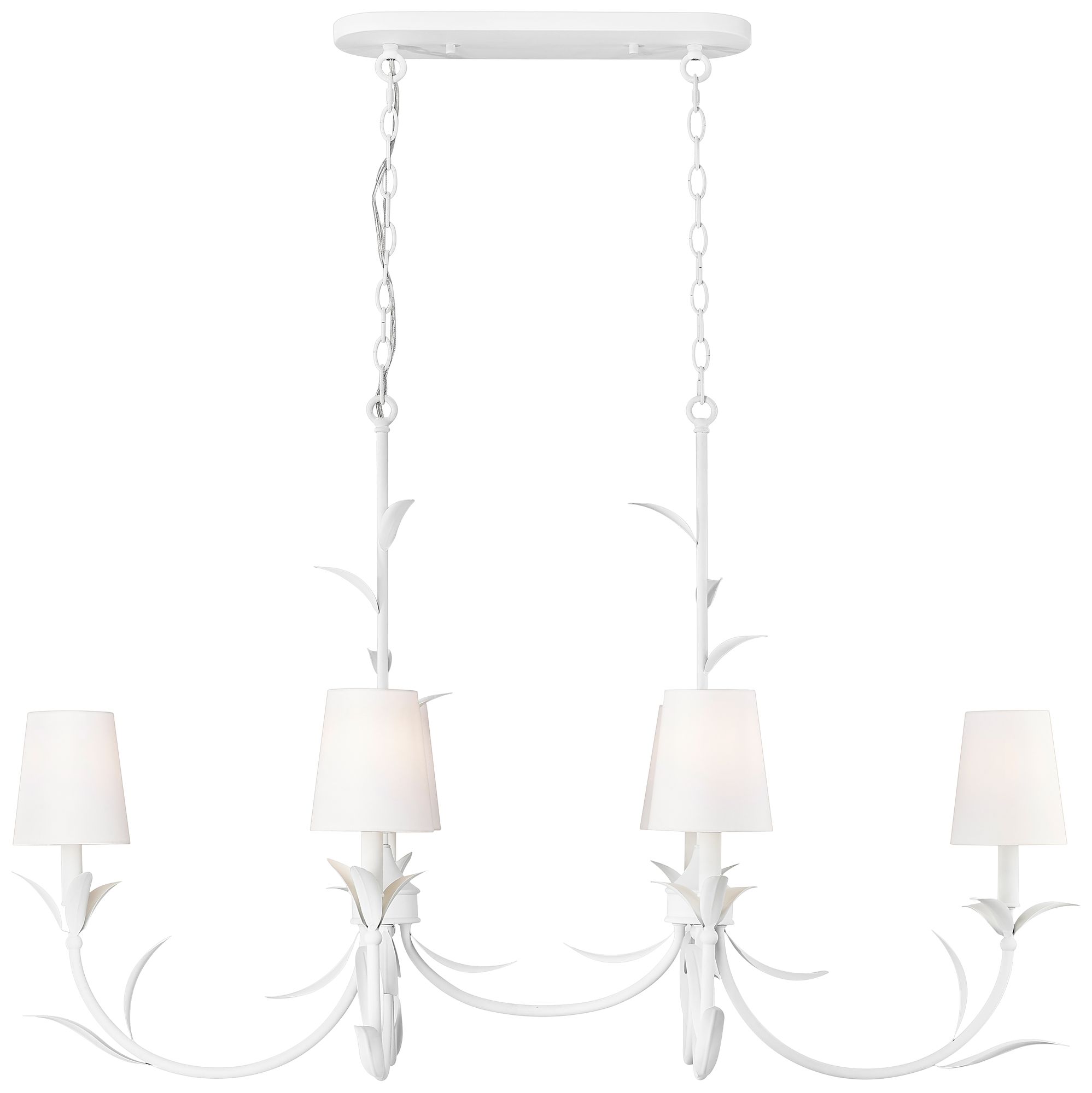Image 5 Aslin by Z-Lite 44 inch Textured White 6 Light Linear Chandelier more views