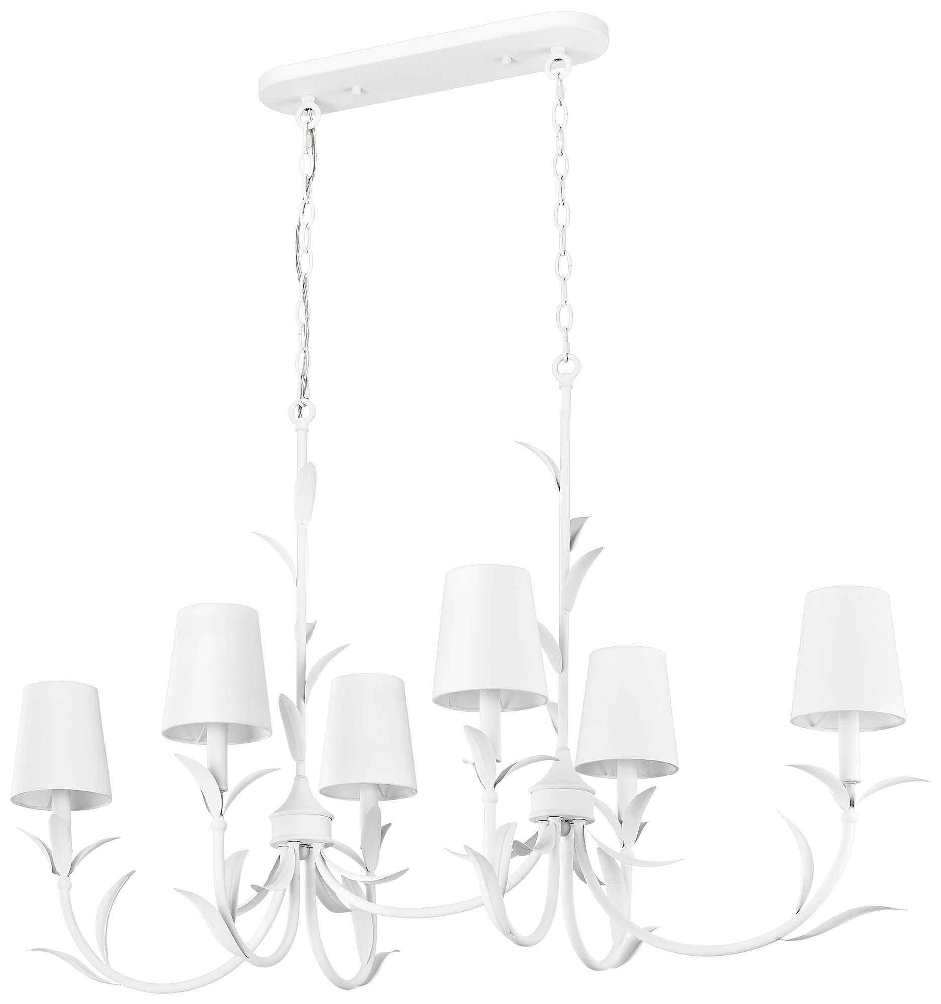 Image 7 Aslin by Z-Lite 44 inch Textured White 6 Light Linear Chandelier more views