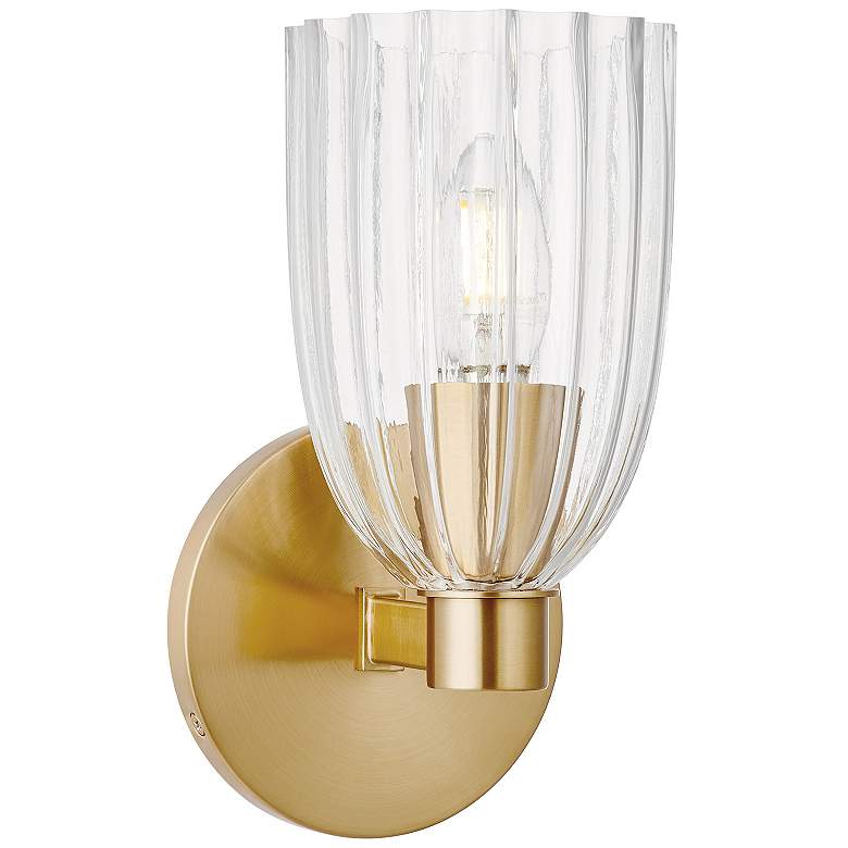 Image 1 Aslyn 9 1/2" High Natural Brass Wall Sconce