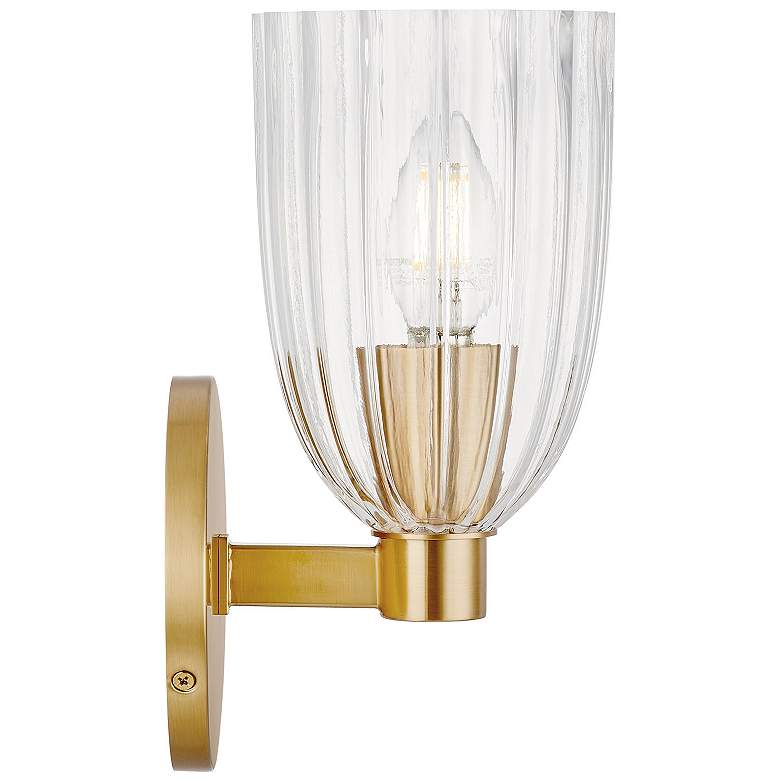 Image 3 Aslyn 9 1/2" High Natural Brass Wall Sconce more views