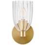 5_Aslyn 9 1/2" High Natural Brass Wall Sconce more views