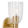 6_Aslyn 9 1/2" High Natural Brass Wall Sconce more views