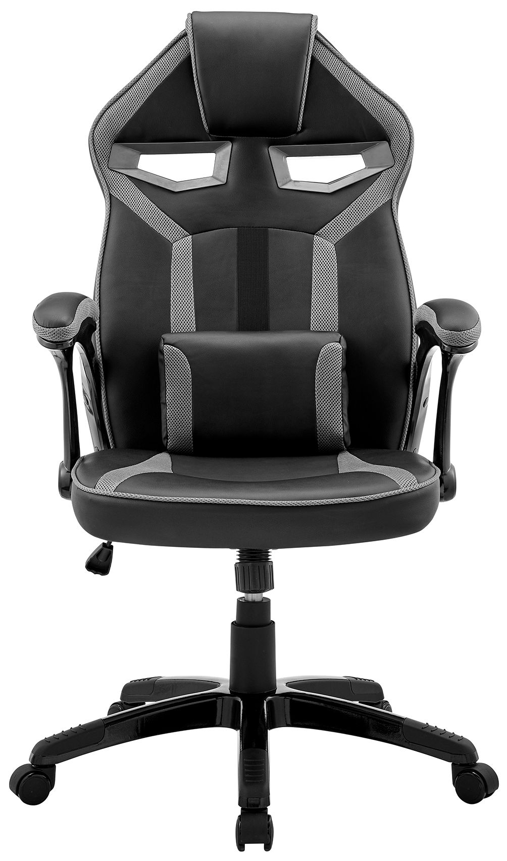 Image 3 Aspect Adjustable Racing Gaming Chair in Black Faux Leather, Dark Grey Mesh more views