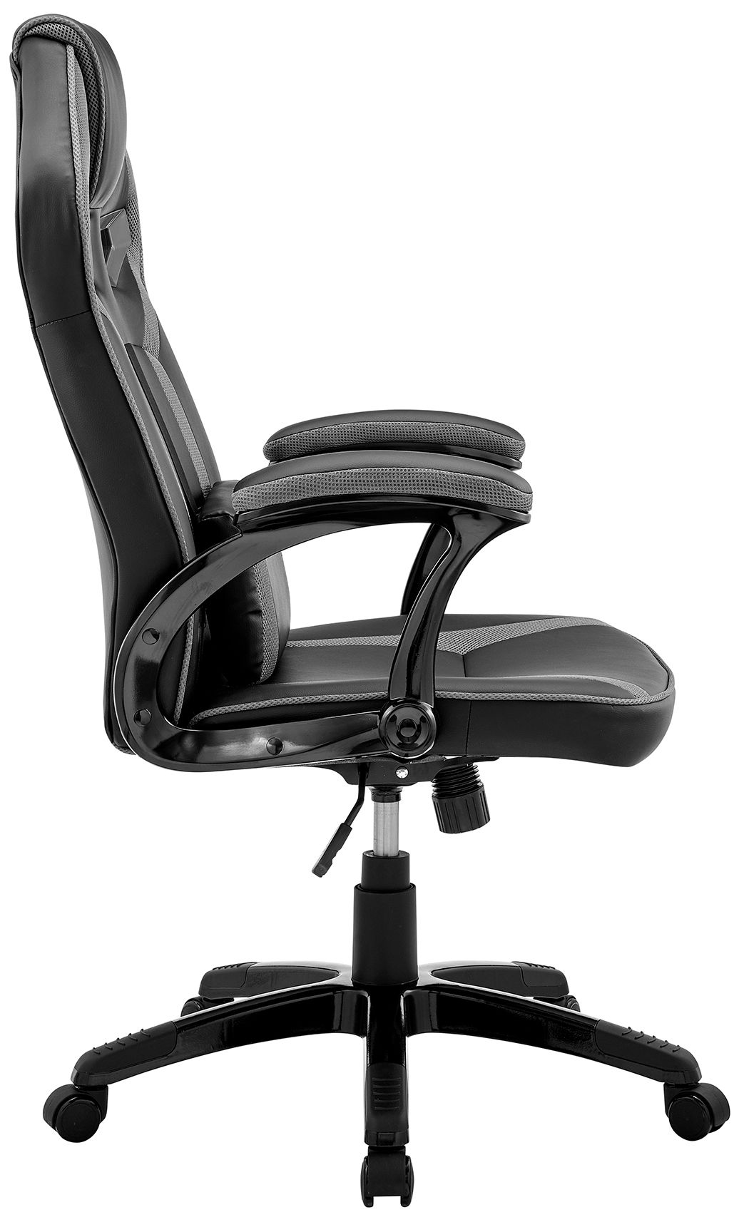 Image 4 Aspect Adjustable Racing Gaming Chair in Black Faux Leather, Dark Grey Mesh more views