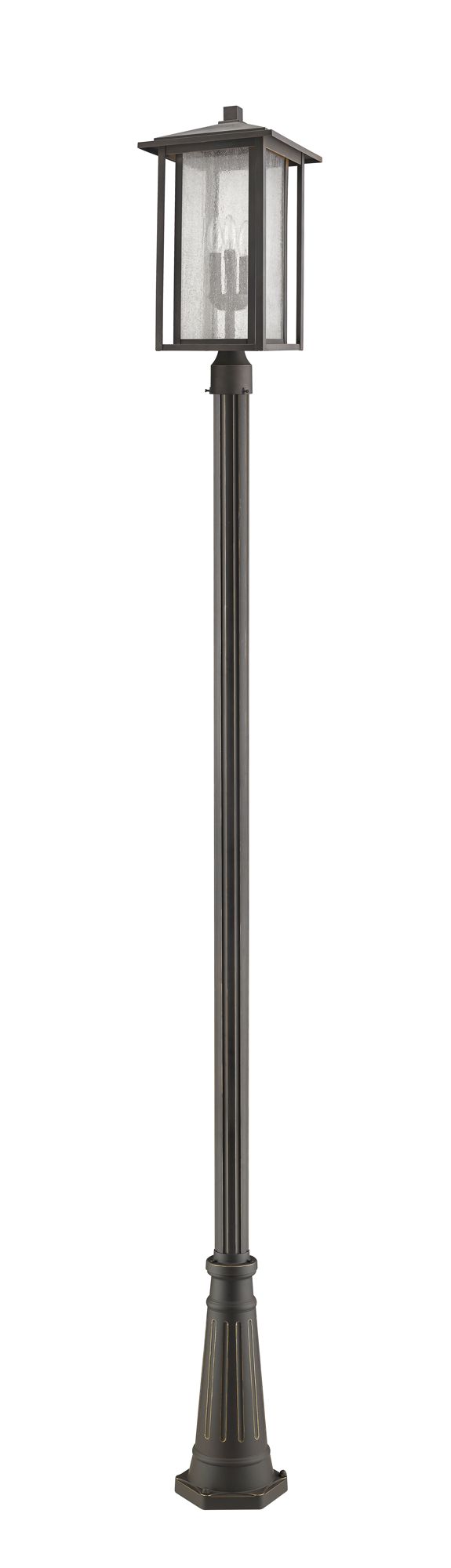 Thumbnail2 of Aspen 118 1/2" High Bronze Outdoor Post Light with Base Pole more views