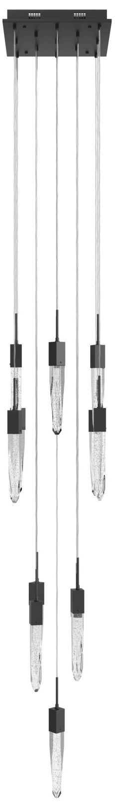 Aspen 13-Light 20"W Chandelier in Black/Bubbled Crystals