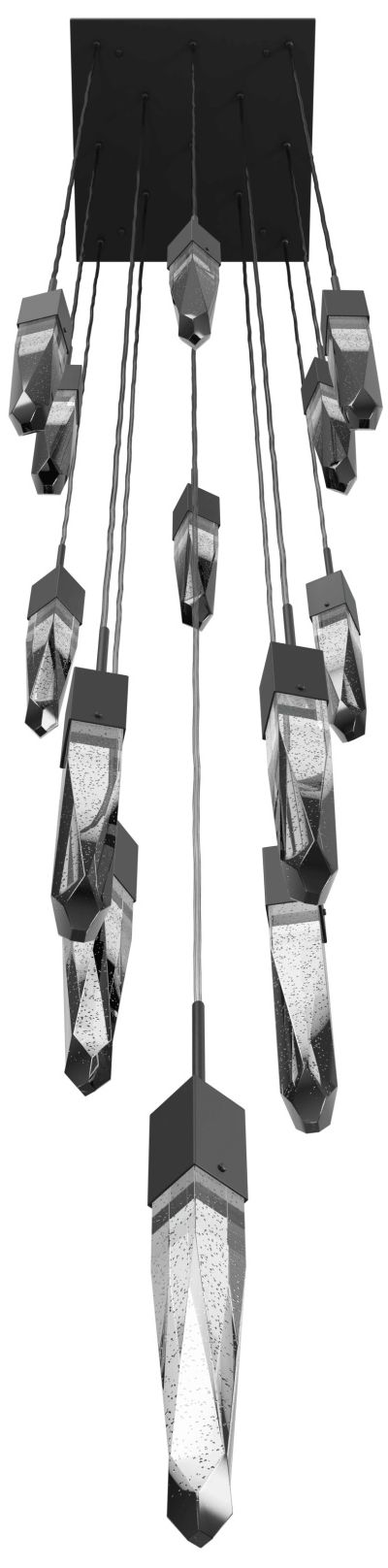 Image 2 Aspen 13-Light 20"W Chandelier in Black/Bubbled Crystals more views