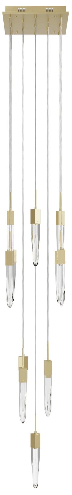 Aspen 13-Light 20"W Chandelier in Brushed Brass/Clear Crystals