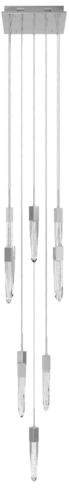 Aspen 13-Light 20"W Chandelier in Chrome/Bubbled Crystals
