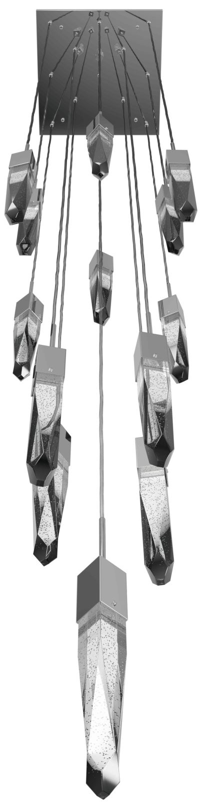 Image 2 Aspen 13-Light 20"W Chandelier in Chrome/Bubbled Crystals more views