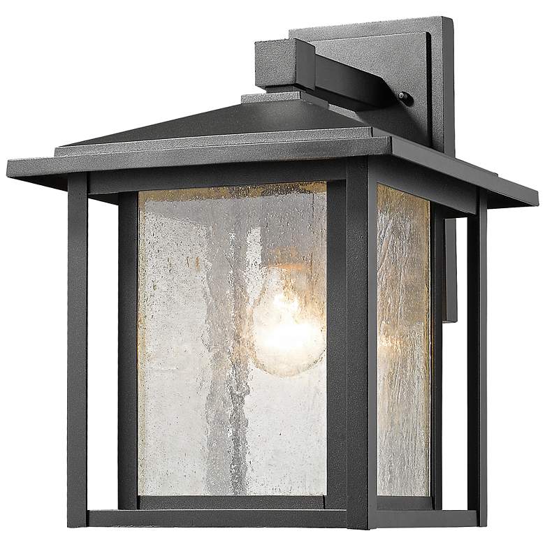 Image 1 Aspen 15 1/4" High Black Outdoor Wall Light