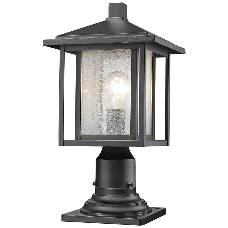 Image 1 Aspen 16 3/4" High Black Outdoor Lantern Pier Light