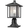 Aspen 16 3/4" High Black Outdoor Lantern Pier Light
