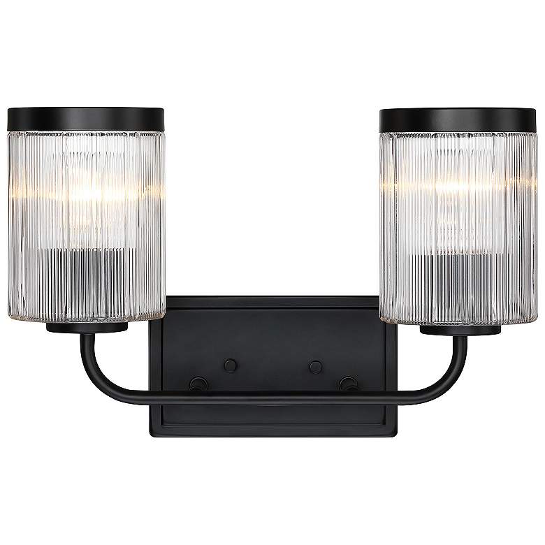 Image 1 Aspen 16 in. 2-Light Matte Black Vanity Wall Light for Bathrooms