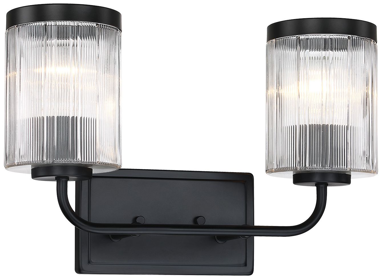 Image 5 Aspen 16 in. 2-Light Matte Black Vanity Wall Light for Bathrooms more views