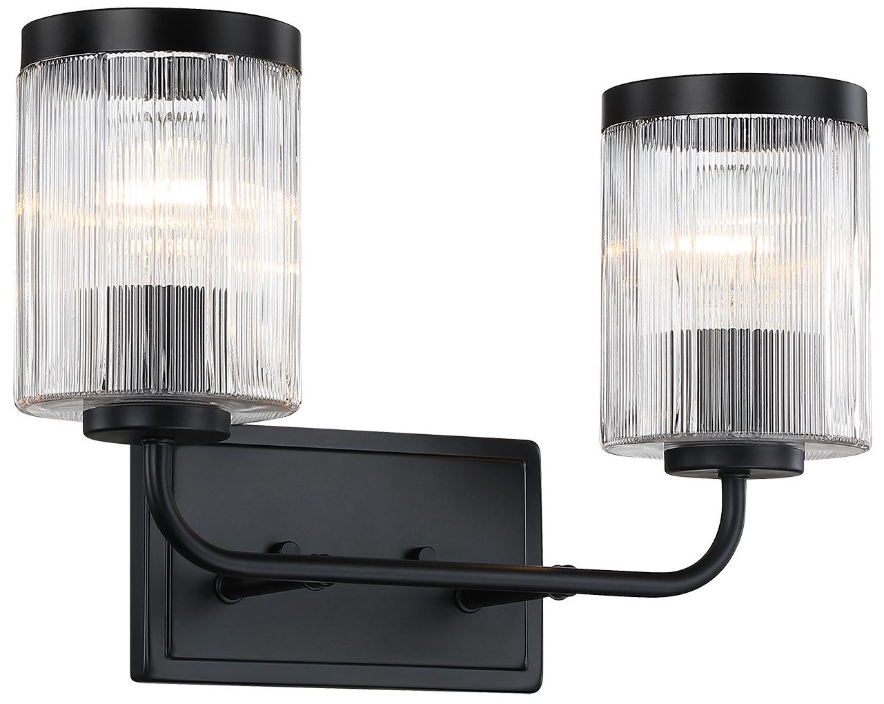 Image 6 Aspen 16 in. 2-Light Matte Black Vanity Wall Light for Bathrooms more views