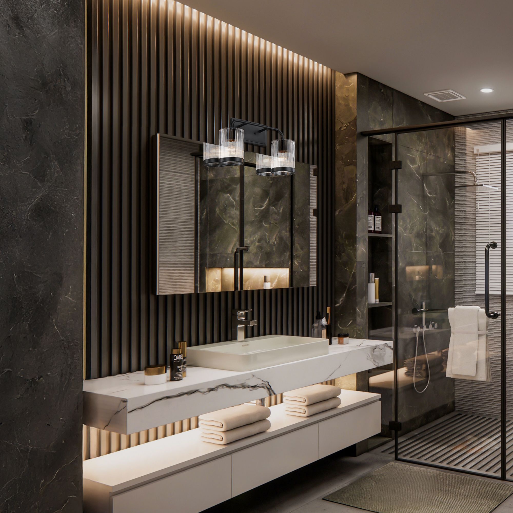 Image 7 Aspen 16 in. 2-Light Matte Black Vanity Wall Light for Bathrooms more views